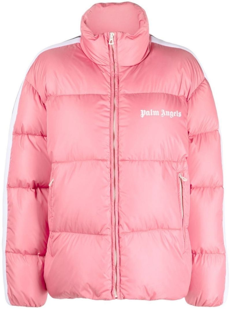 Pink Side Stripe Puffer Jacket