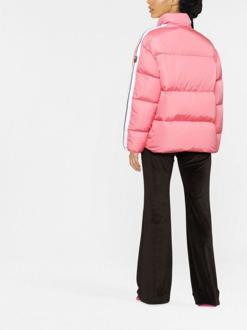 Pink Side Stripe Puffer Jacket