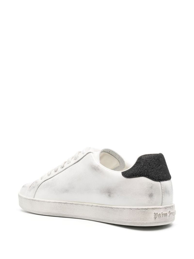 White Flame Logo Leather Sneakers