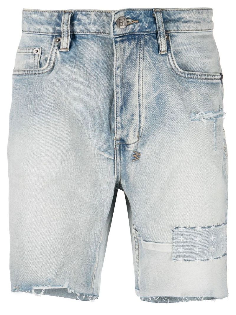 Blue Chopper Two Tone Denim Shorts
