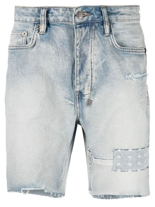 Blue Chopper Two Tone Denim Shorts
