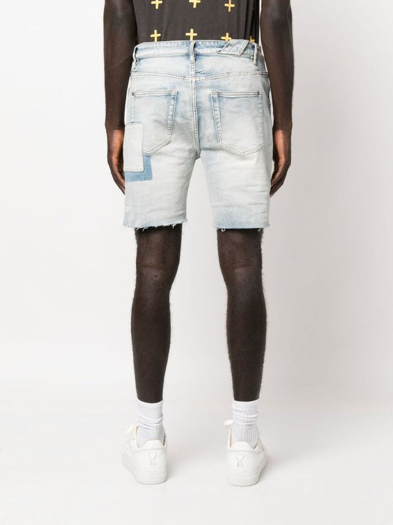 Blue Chopper Two Tone Denim Shorts