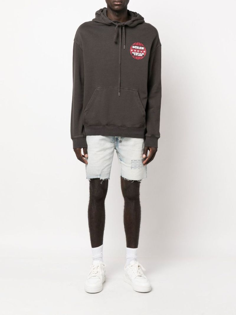 Blue Chopper Two Tone Denim Shorts