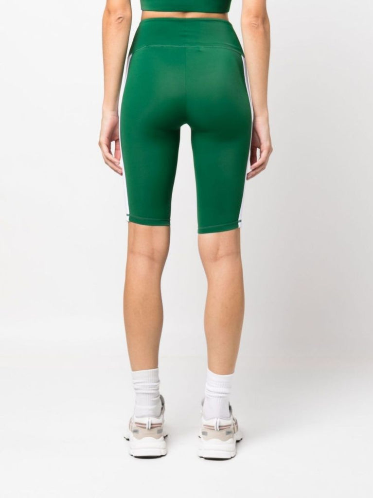 Green Logo Print Cycling Shorts