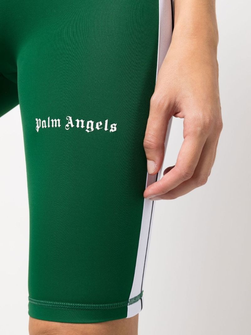 Green Logo Print Cycling Shorts