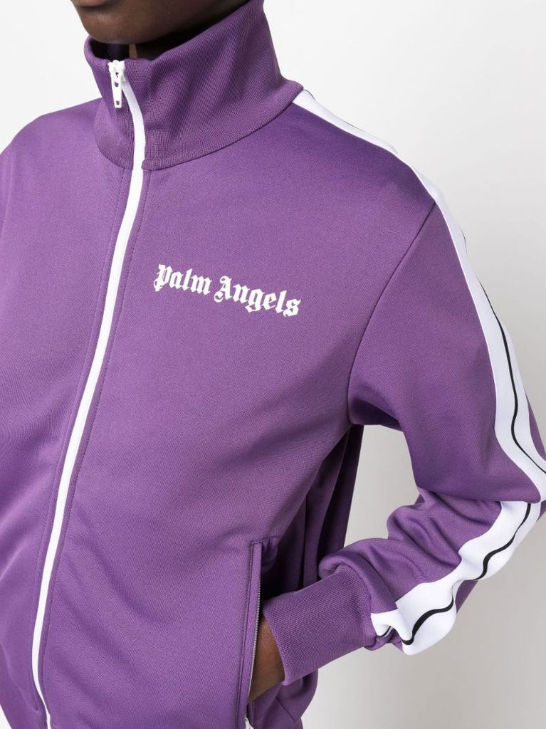 Purple Logo Print Track Jacket