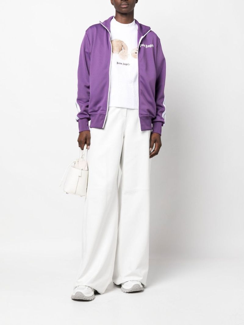Purple Logo Print Track Jacket