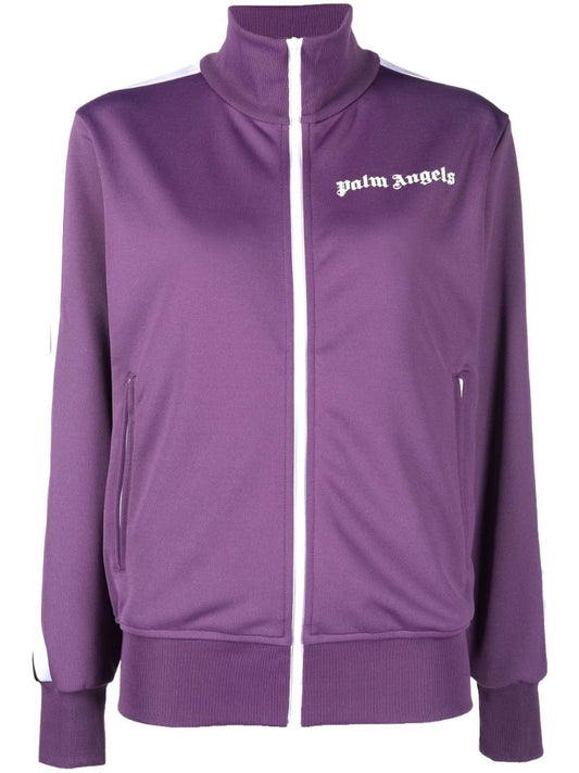 Purple Logo Print Track Jacket