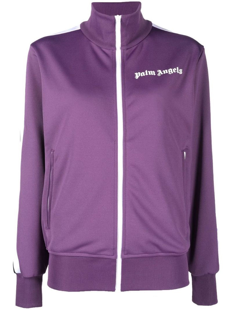 Purple Logo Print Track Jacket