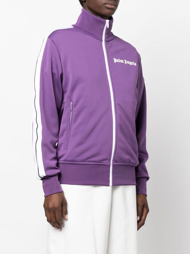 Purple Logo Print Track Jacket