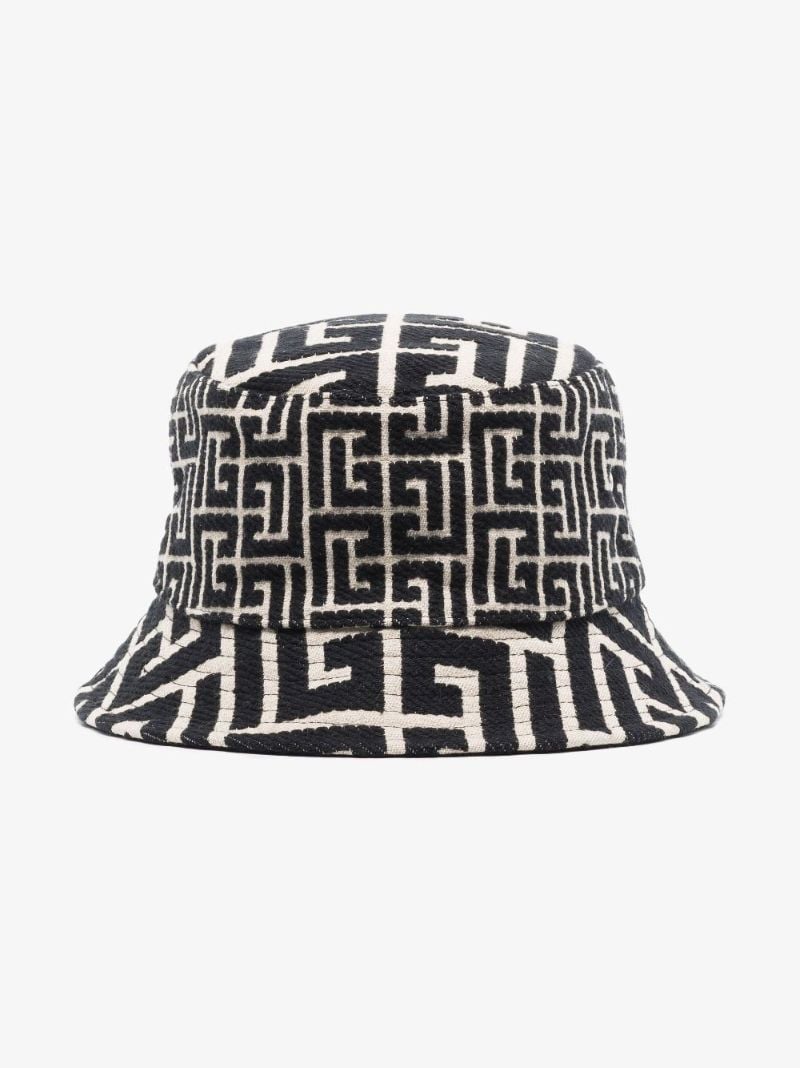 Black and Neutral Reversible Monogram Jacquard Bucket Hat