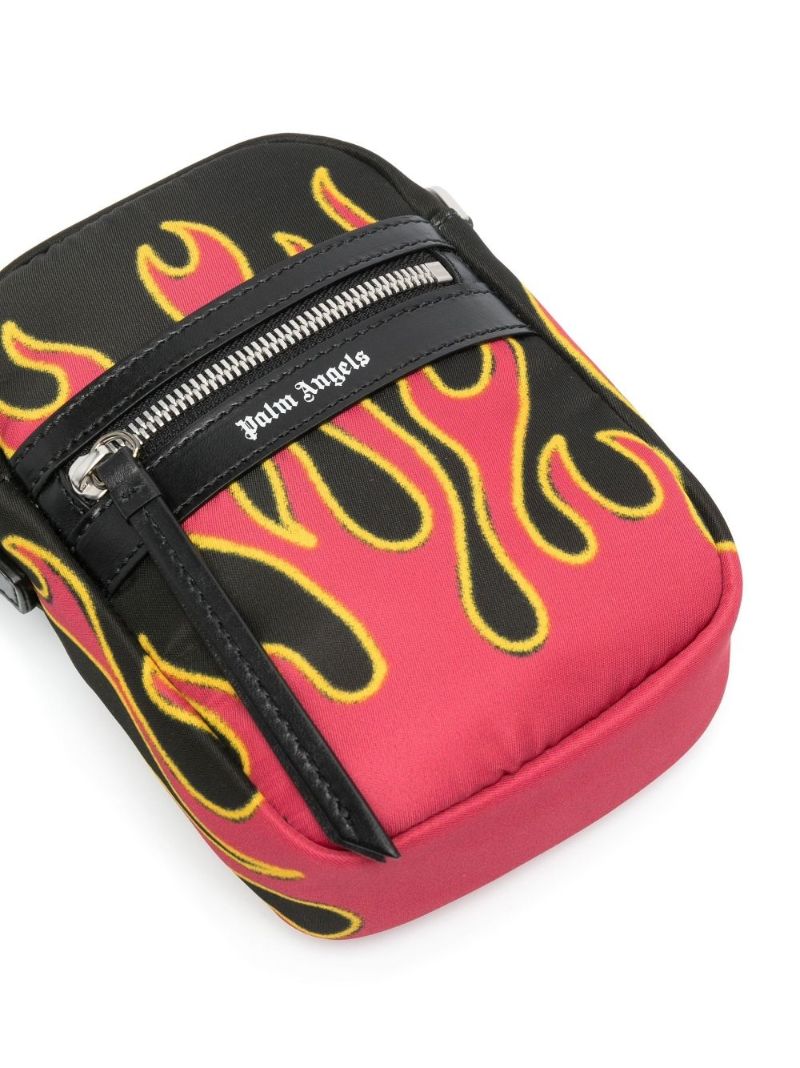 Black Flames Print Cross Body Bag