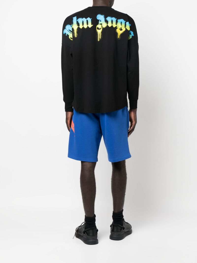 Black Sprayed Palm Logo Cotton Sweatshirt