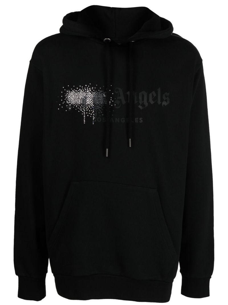 Black Logo Cotton Hoodie