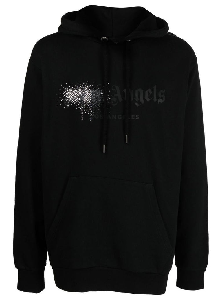 Black Logo Cotton Hoodie