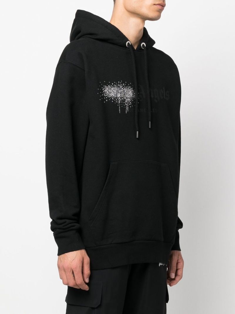 Black Logo Cotton Hoodie