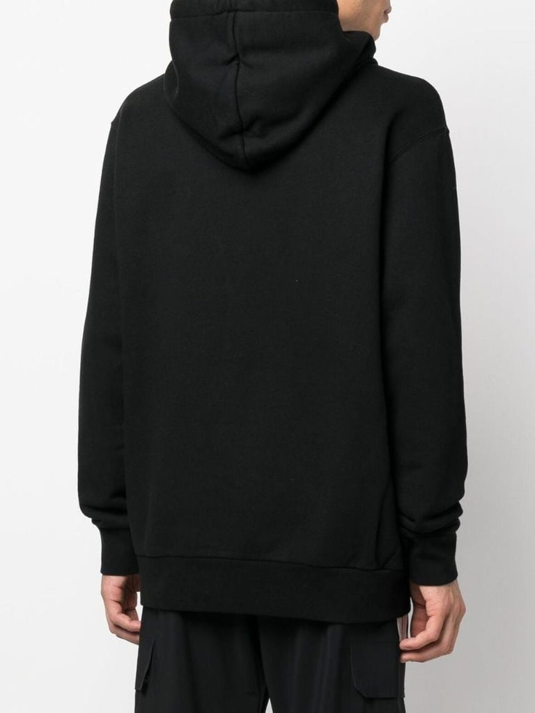 Black Logo Cotton Hoodie