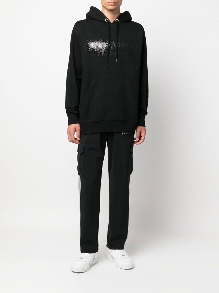 Black Logo Cotton Hoodie