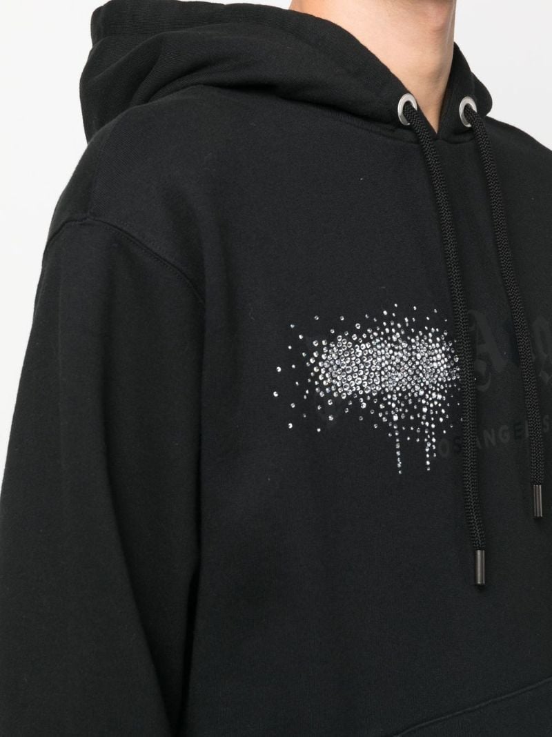 Black Logo Cotton Hoodie