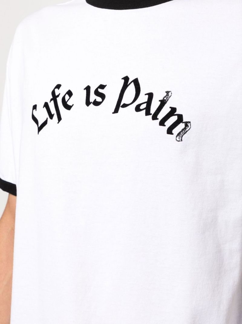 White Life Is Palm Cotton T-shirt