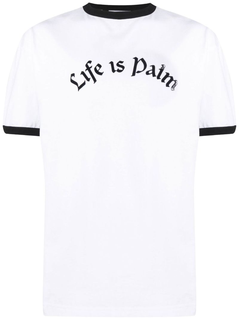 White Life Is Palm Cotton T-shirt