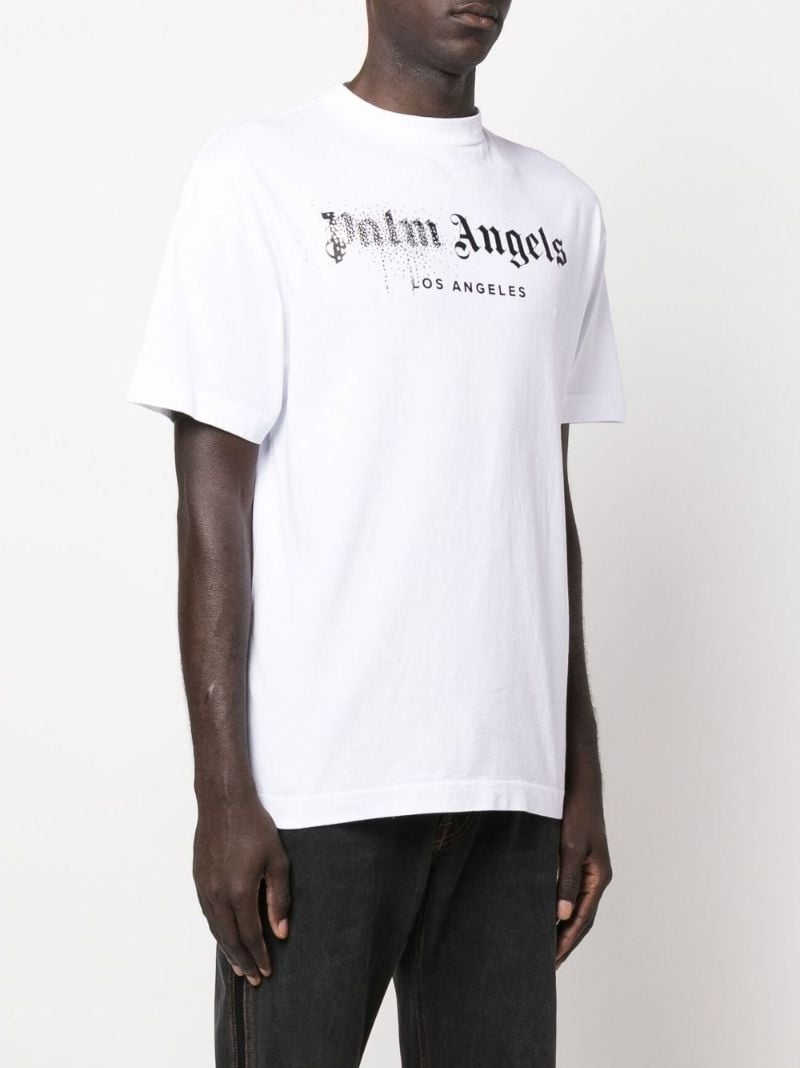 White Logo Print Cotton T-shirt