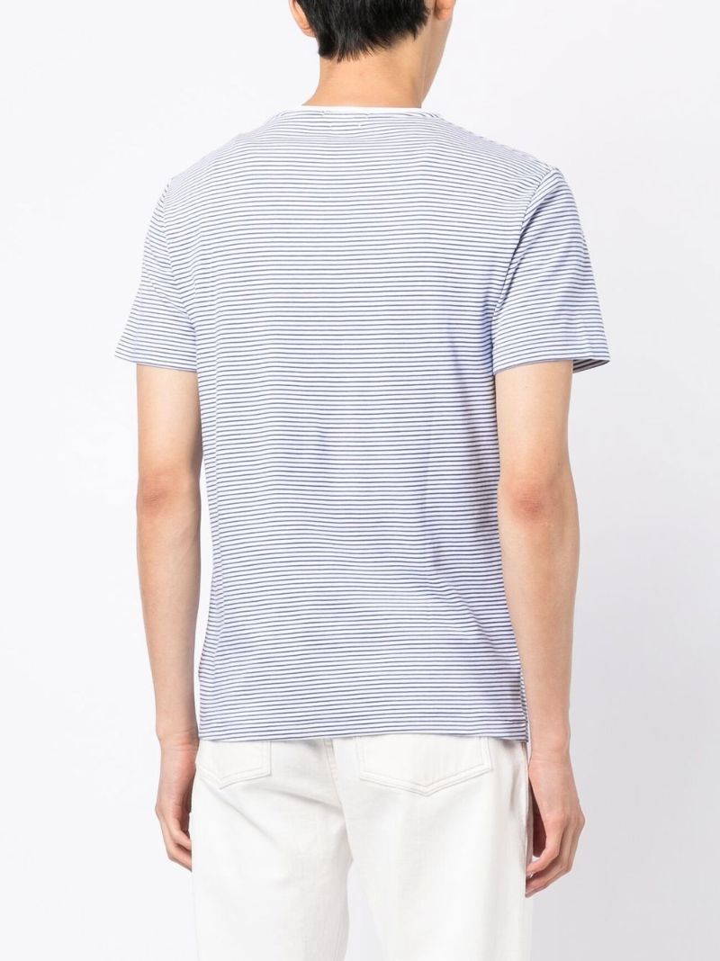 White Logo Striped Cotton T-shirt