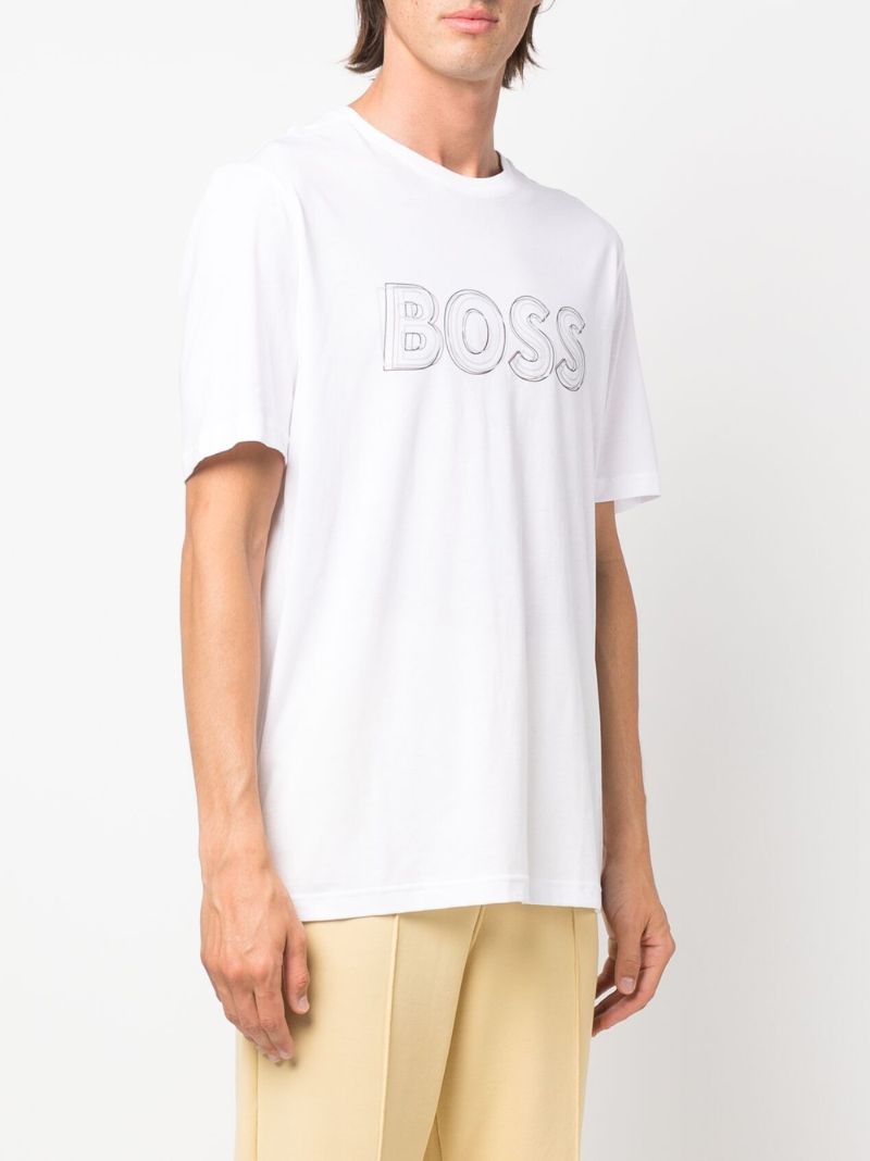 Outline Logo Print Cotton T-shirt