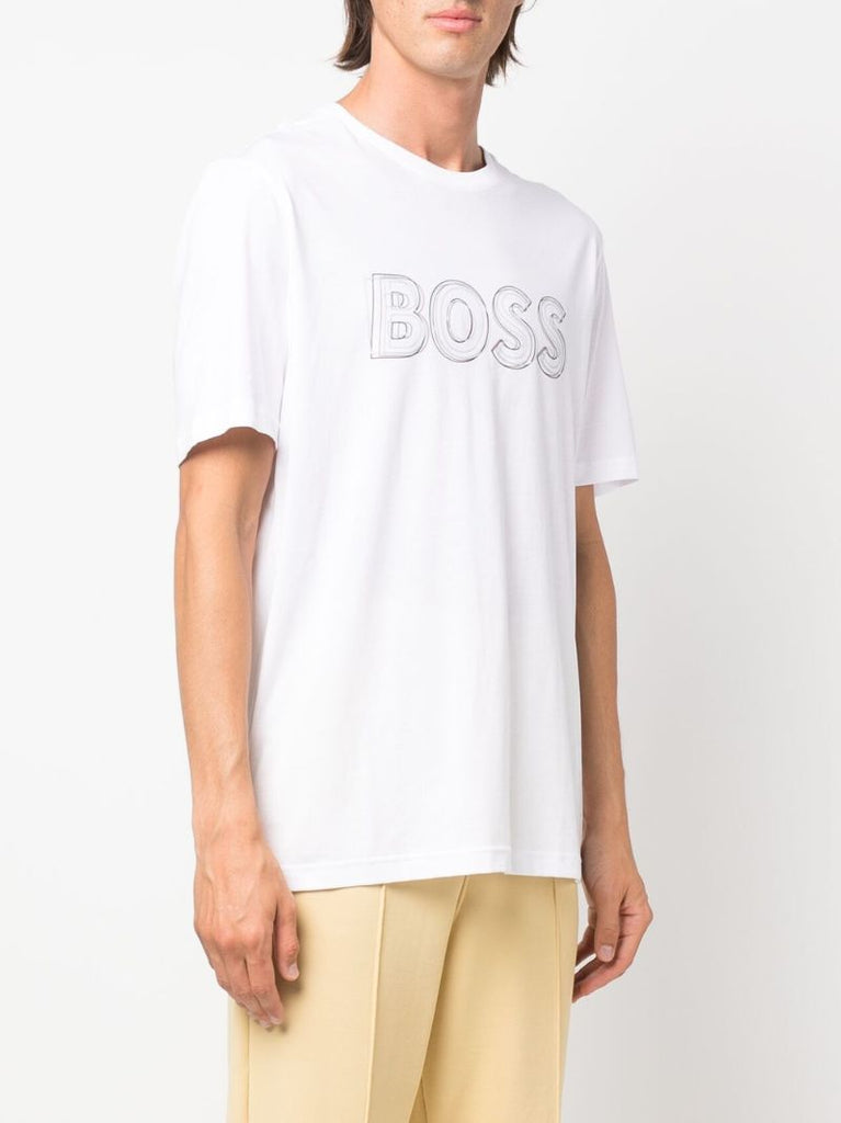 Outline Logo Print Cotton T-shirt