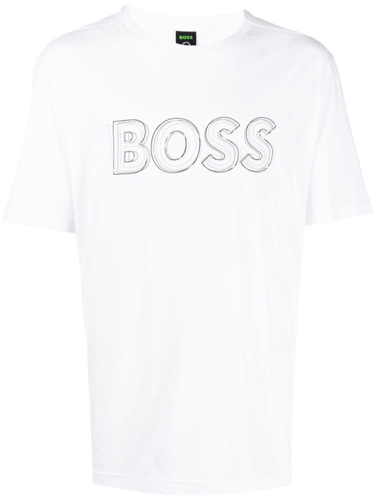 Outline Logo Print Cotton T-shirt