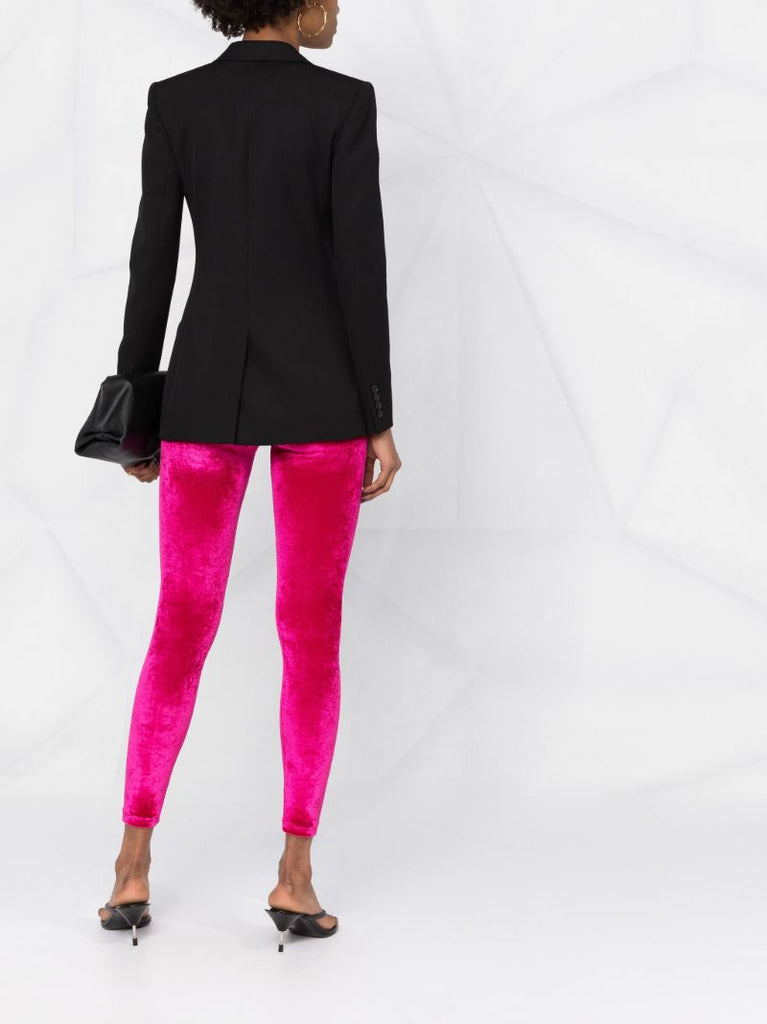Pink Logo Waistband Velvet Leggings