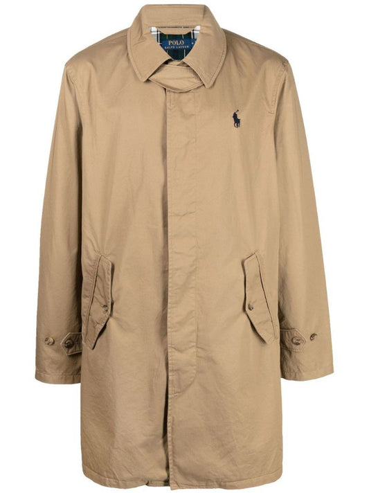 Beige Collared Windbreaker Jacket