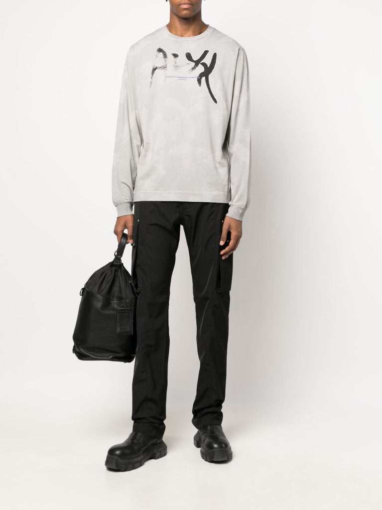 Grey Meaningful Connection Long Sleeved Cotton T-shirt