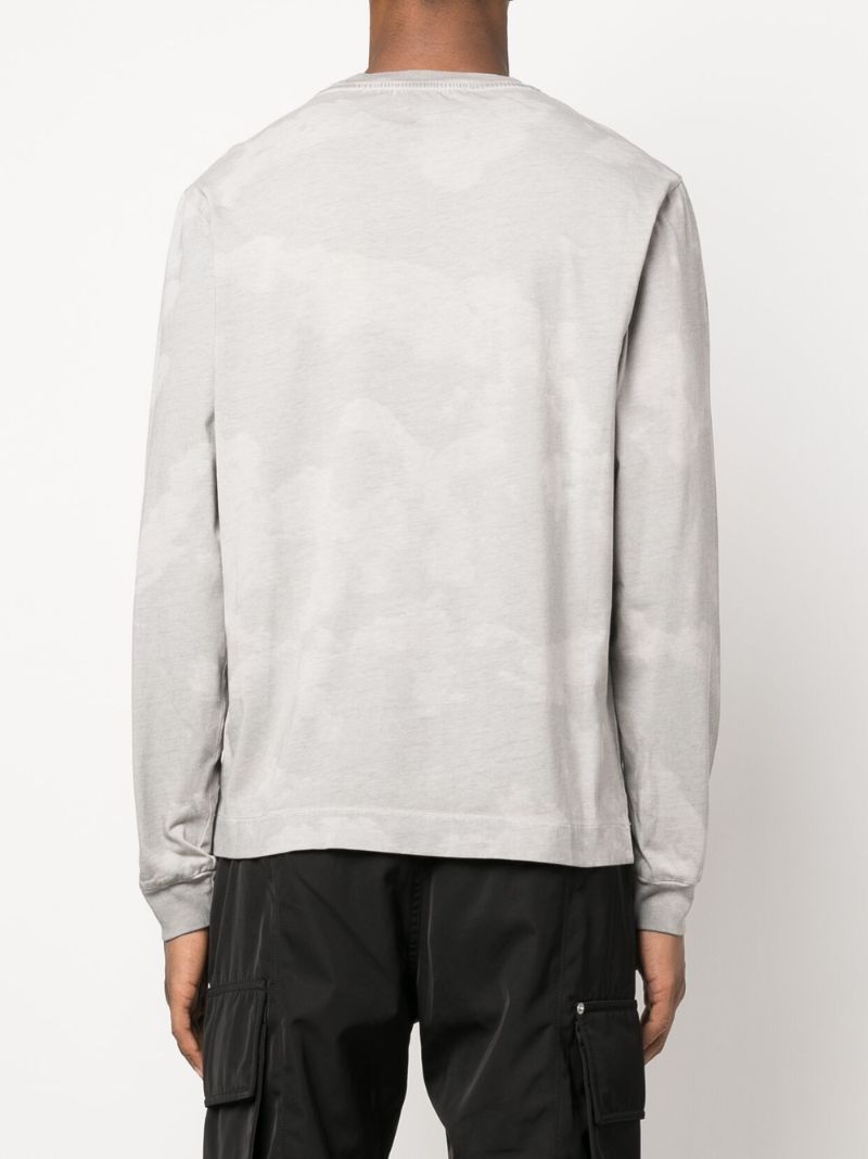 Grey Meaningful Connection Long Sleeved Cotton T-shirt