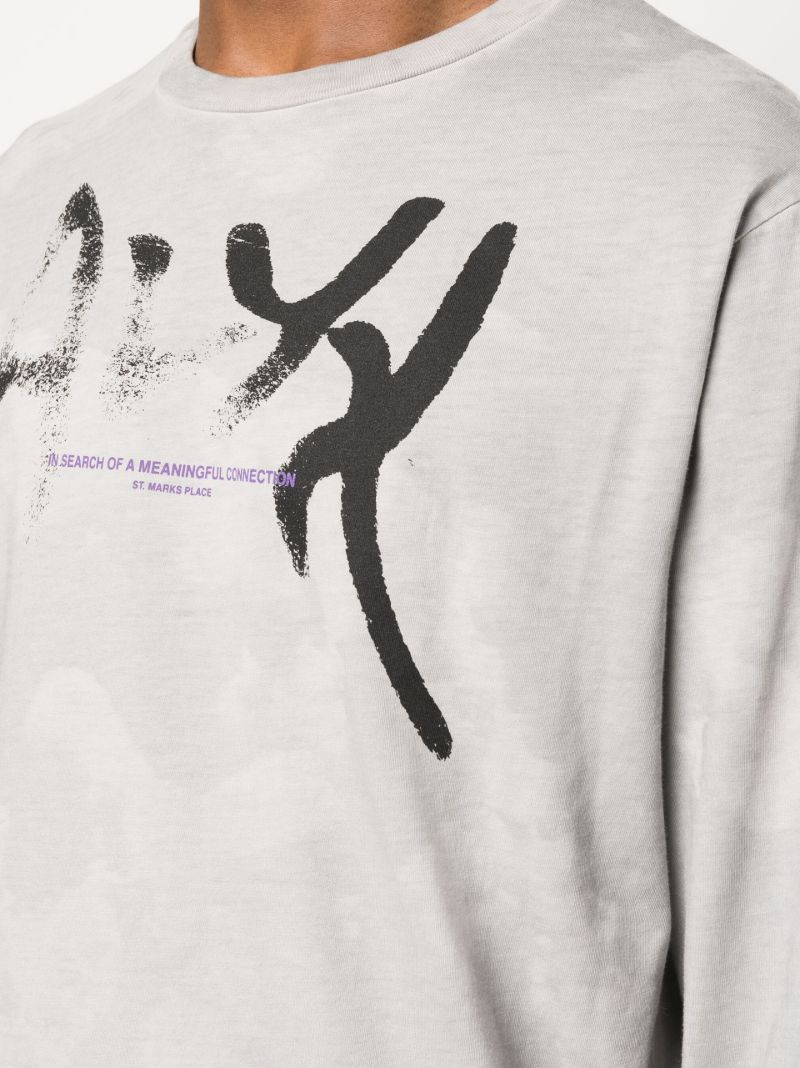 Grey Meaningful Connection Long Sleeved Cotton T-shirt