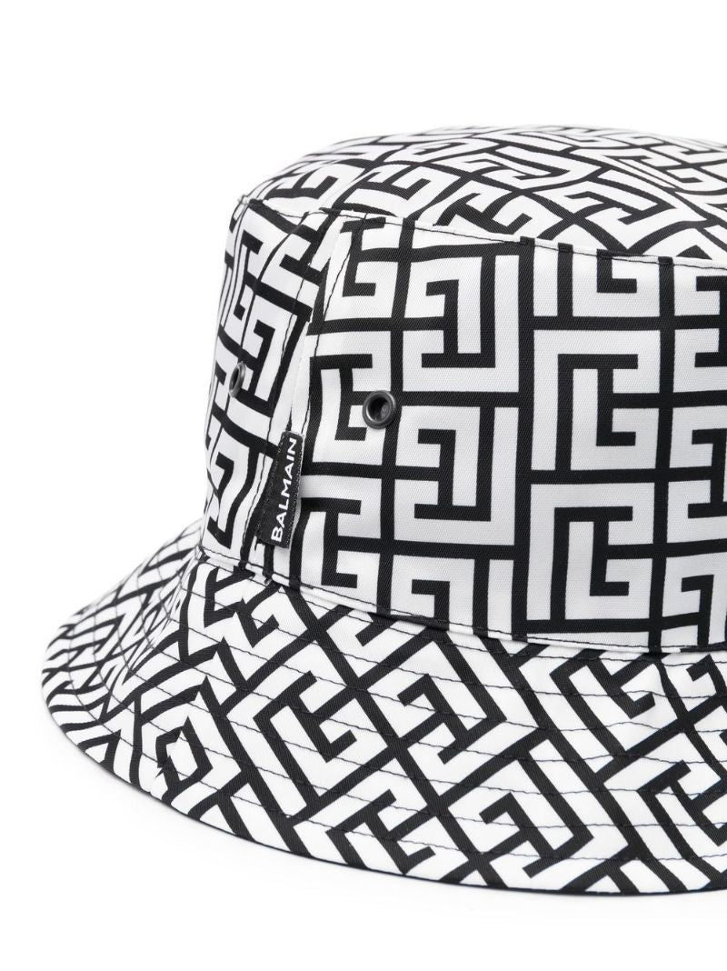 White Monogram Bucket Hat