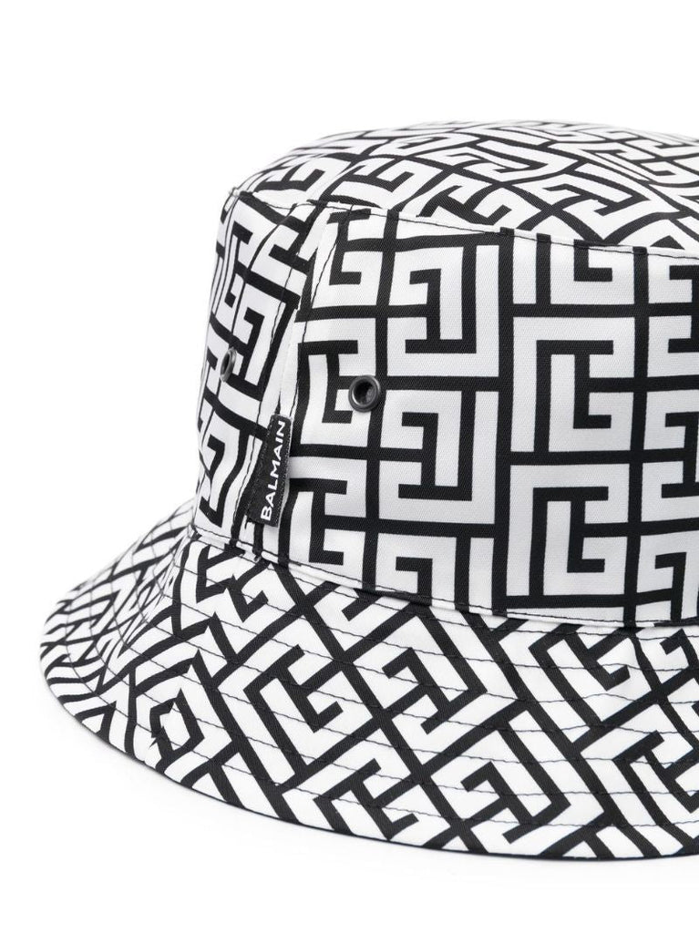 White Monogram Bucket Hat