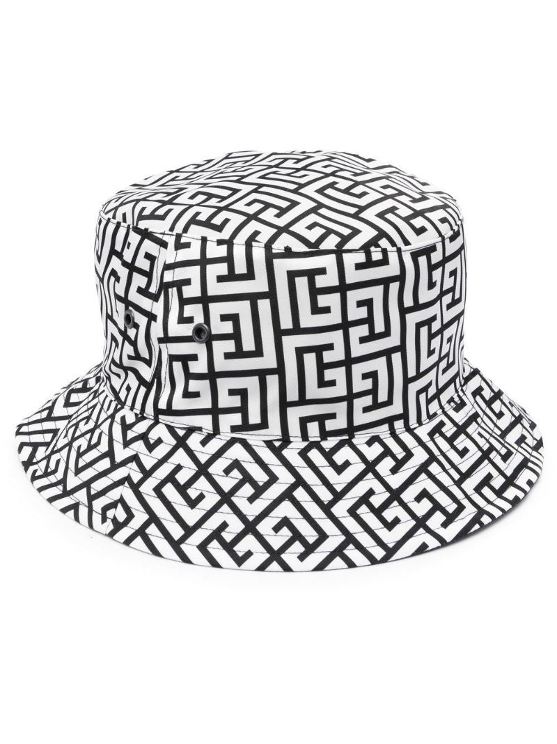 White Monogram Bucket Hat