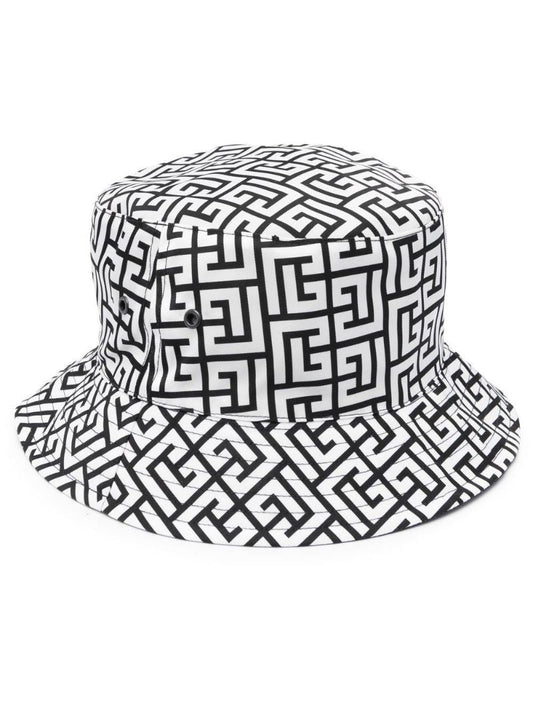 White Monogram Bucket Hat