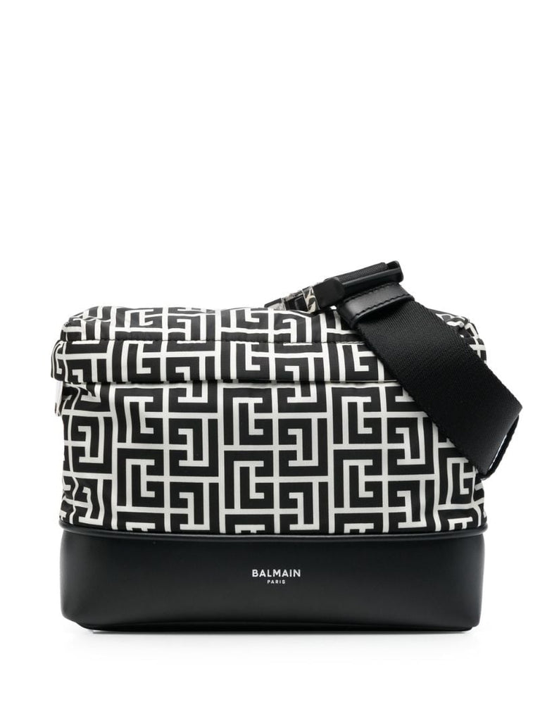 Neutral and Black Monogram Cross Body Bag