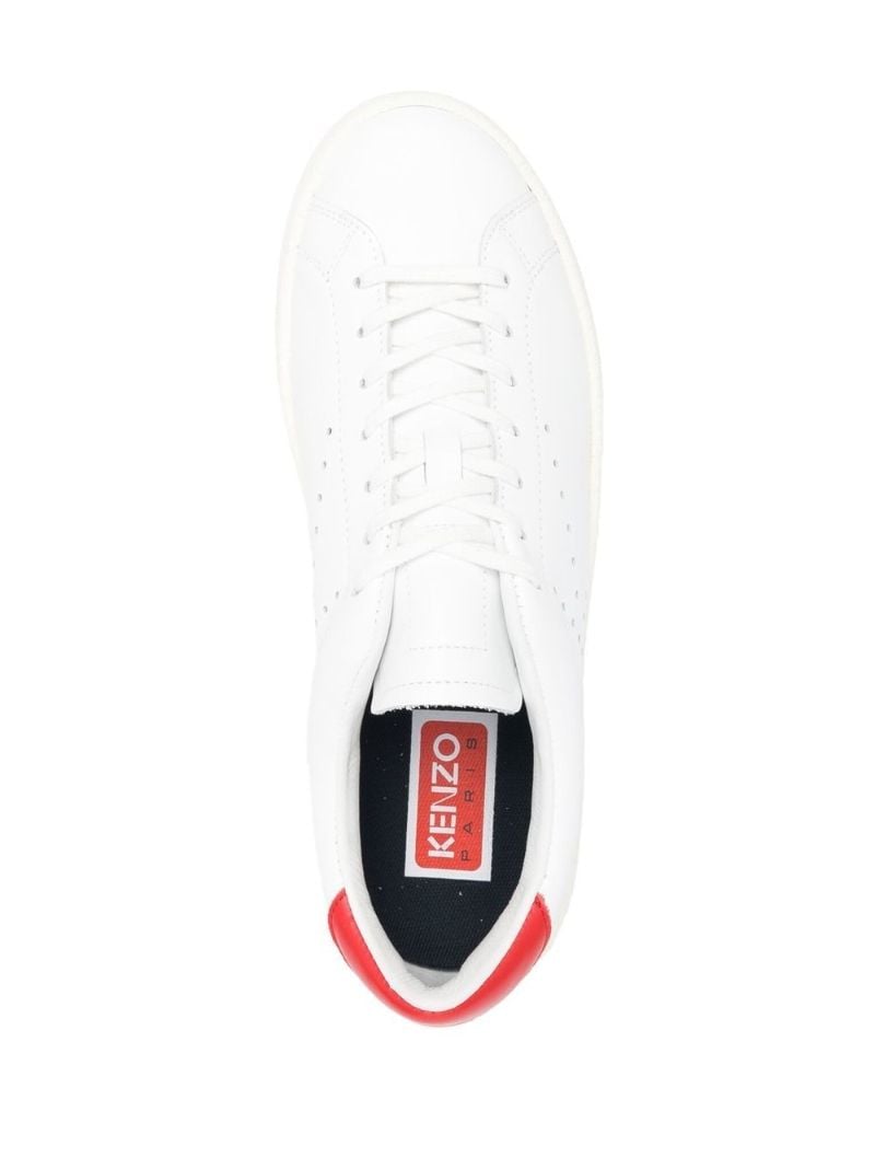 White Kenzoswing Low-top Leather Sneakers