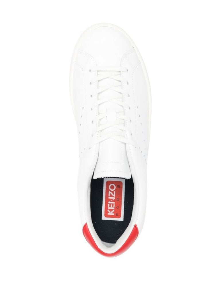 White Kenzoswing Low-top Leather Sneakers