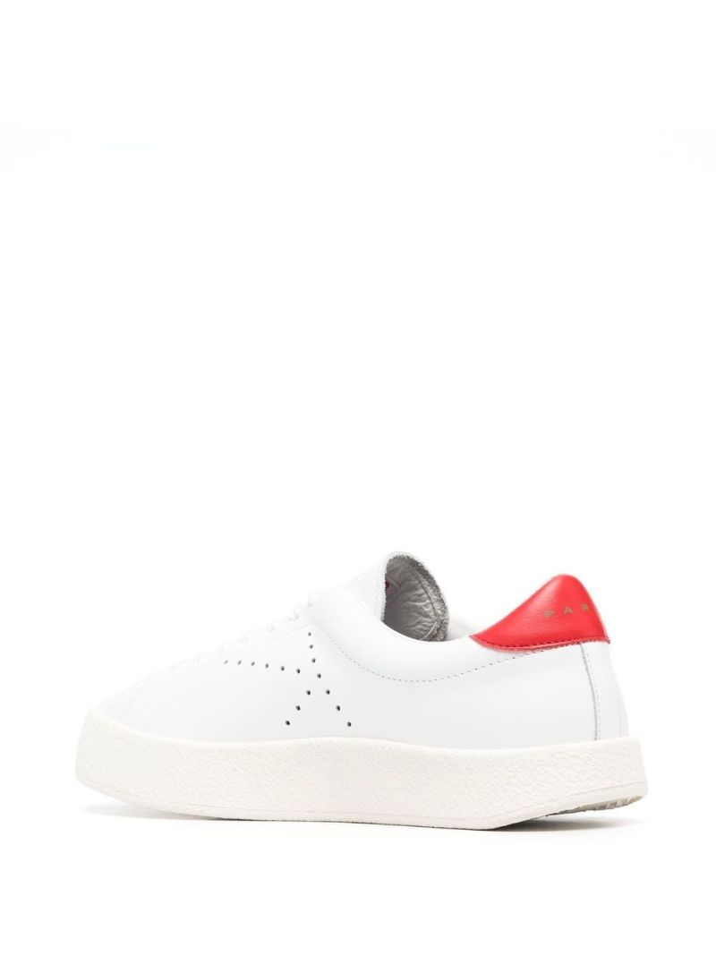 White Kenzoswing Low-top Leather Sneakers