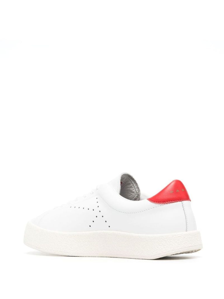 White Kenzoswing Low-top Leather Sneakers