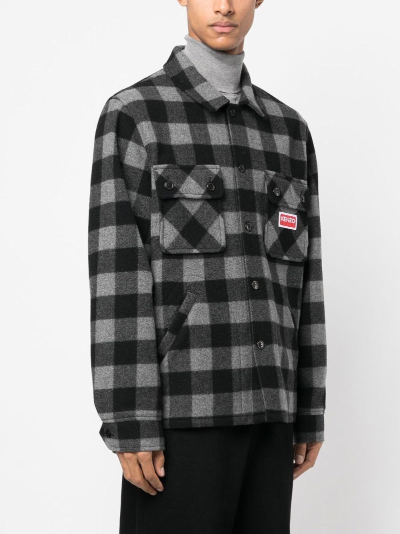 Grey Check Print Jacket
