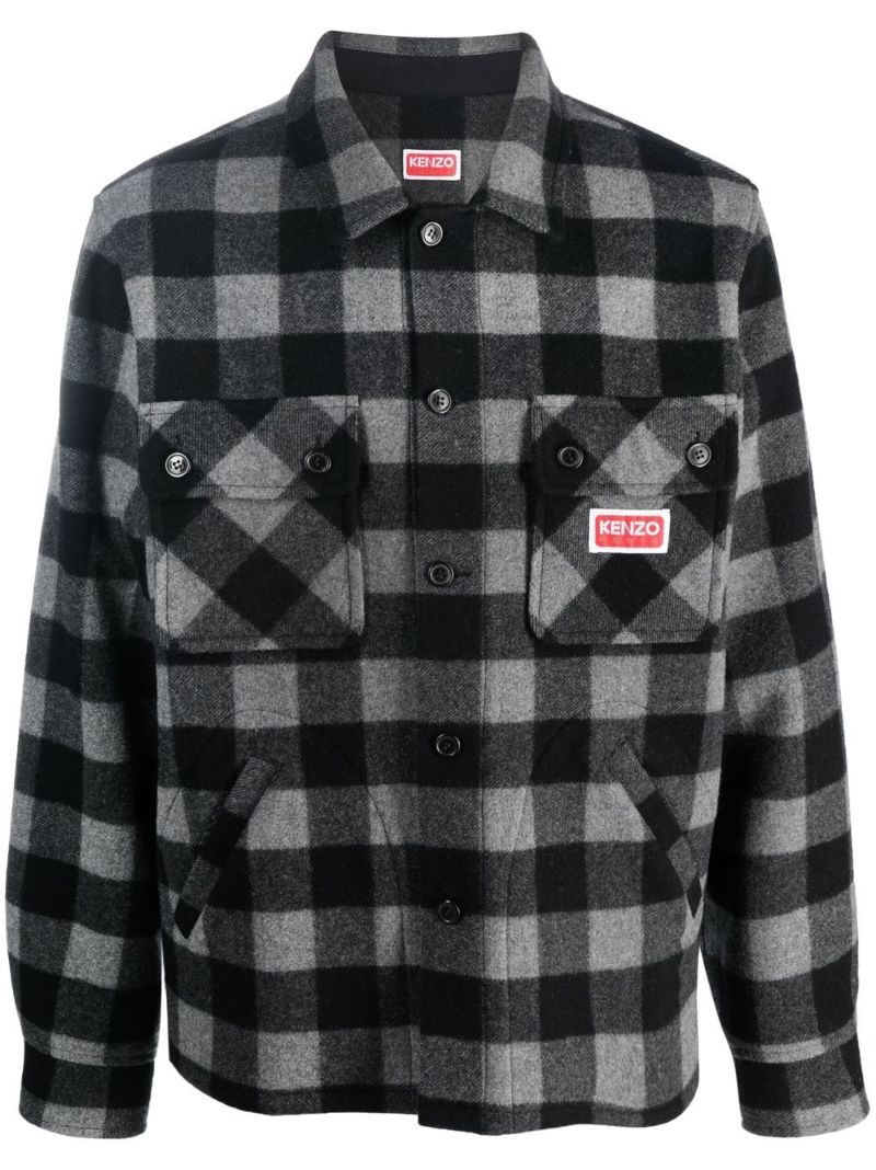 Grey Check Print Jacket