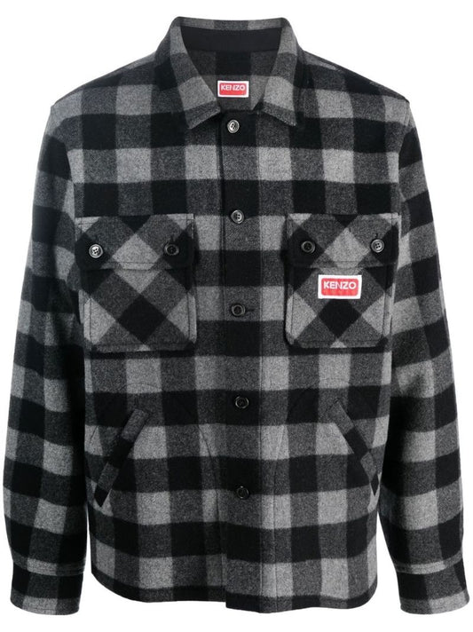 Grey Check Print Jacket