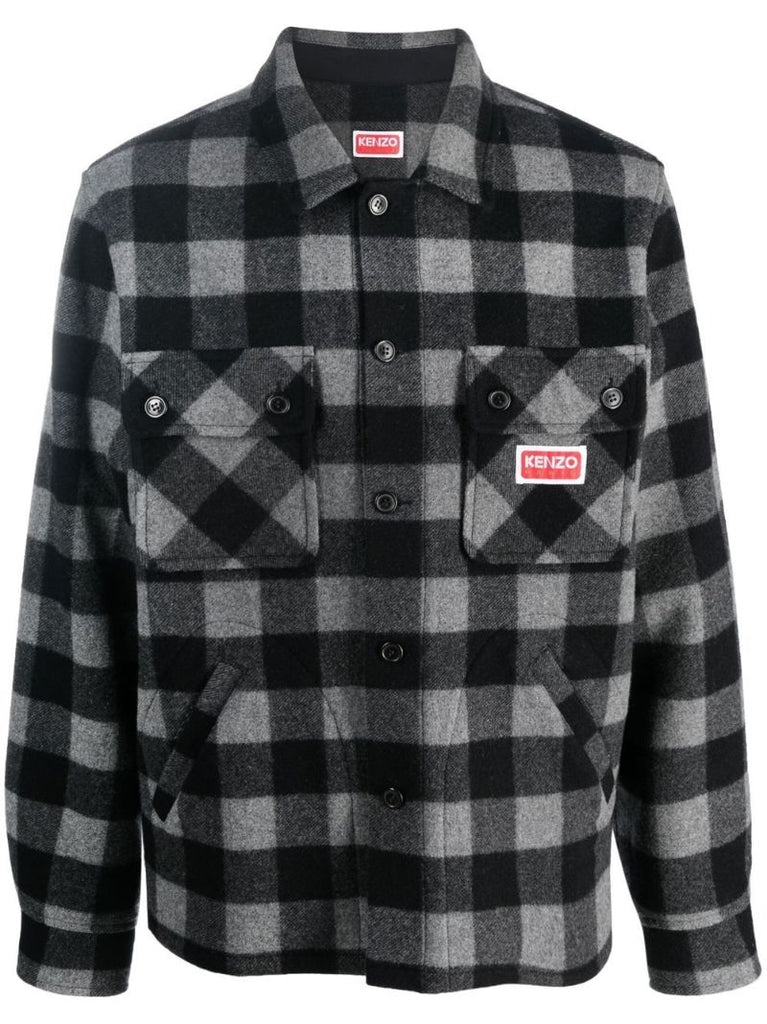 Grey Check Print Jacket