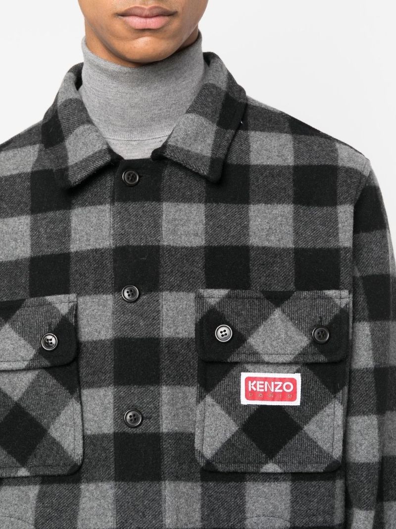 Grey Check Print Jacket