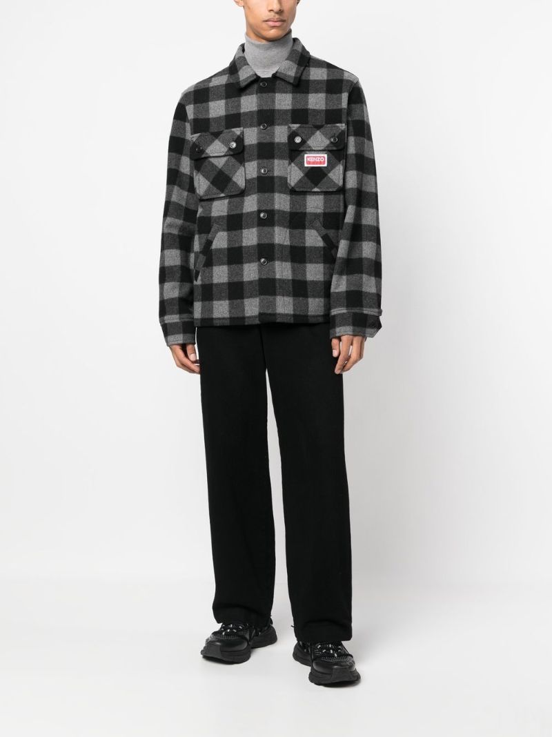 Grey Check Print Jacket